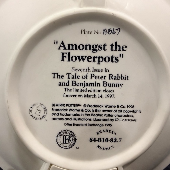 THE BRADFORD EXCHANGE “Amongst the Flowerpots" Plate #A567 - Picture 9 of 10